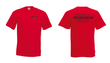 Feuerwehr T-Shirt rot mit Druck